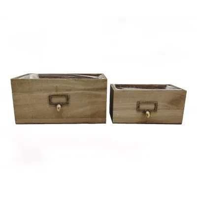 Cassetto legno 26x14 naturale (set 2)