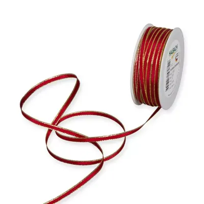 Nastro mm.05 m.30 taff.lurex rosso