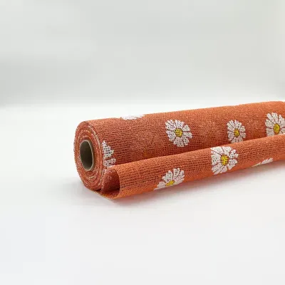 Bobina t 0,51x05 cot.fiori 3d arancio