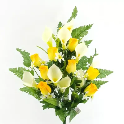 Lily-boccioli frontale 18 fiori giallo