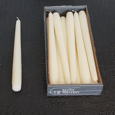 Candela conica 25 avorio  (pz 12)