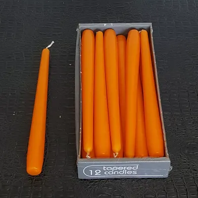 Candela conica 25 c arancione  (pz 12)