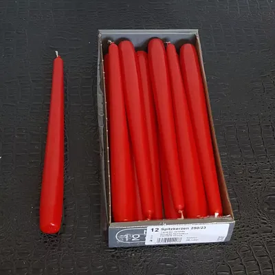 Candela conica 25 c rosso  (pz 12)