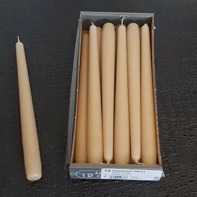 Candela conica 25 c sabbia  (pz 12)