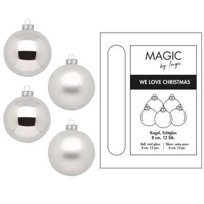 Pallina v 08 bianco-argento (pz.12)